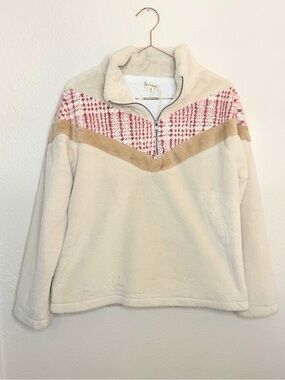 Hem & Thread NWT Faux Fur Quarter Zip Pullover M